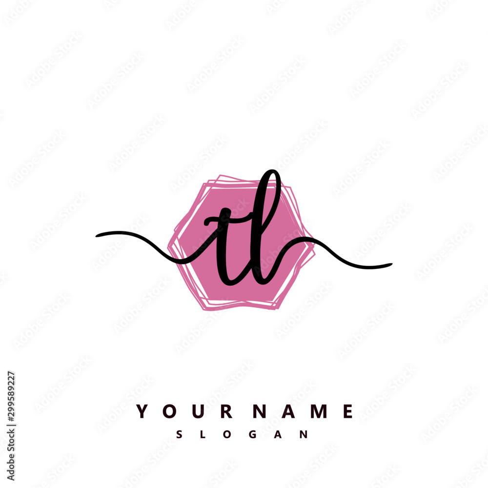 TL Initial handwriting logo vector TL Initial handwriting logo vector