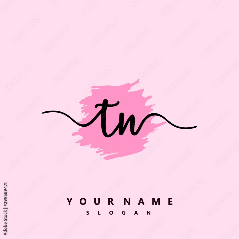 TN Initial handwriting logo vector TN Initial handwriting logo vector