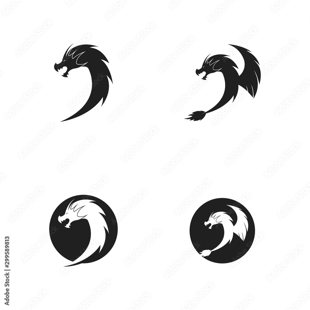 Dragon logo vector template illustration design Dragon logo vector template illustration design