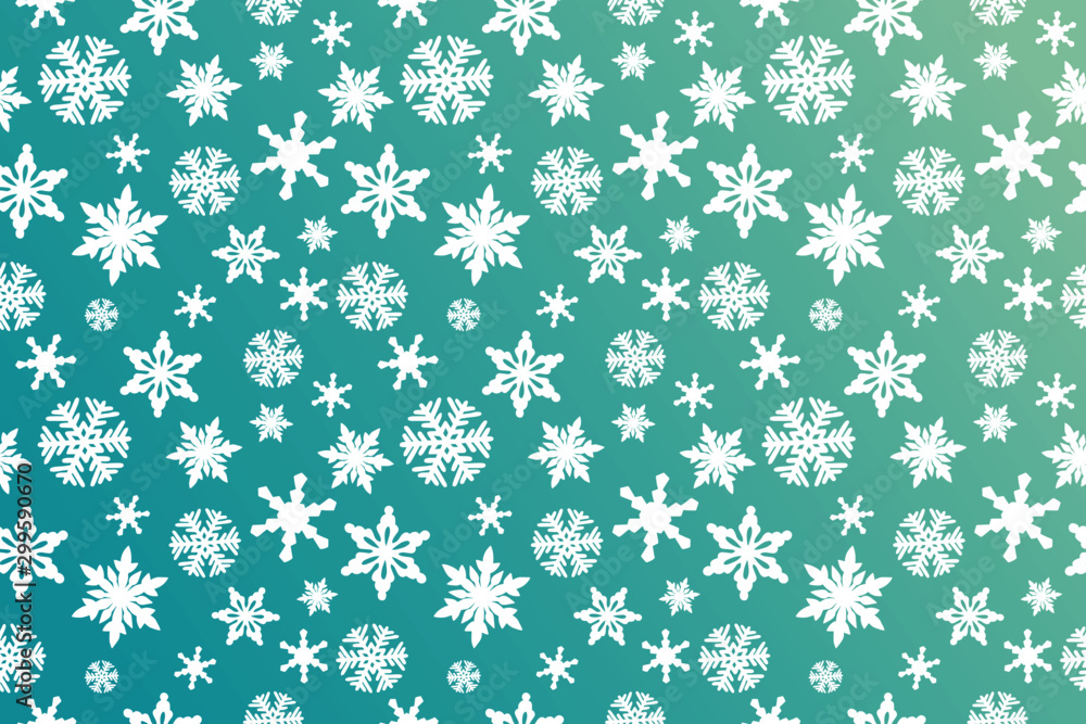 Snow flake pattern print, Christmas design, gradient blue background Snow flake pattern print, Christmas design, gradient blue background