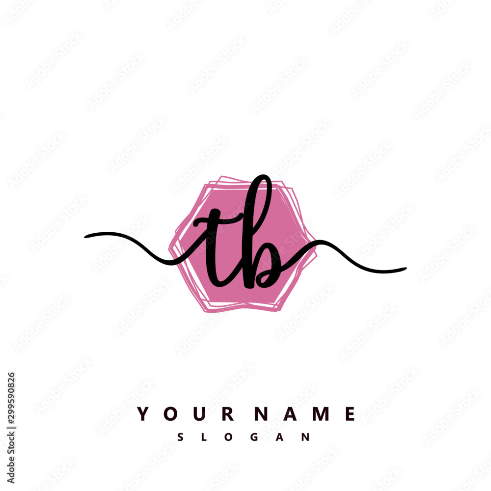 TB Initial handwriting logo vector TB Initial handwriting logo vector