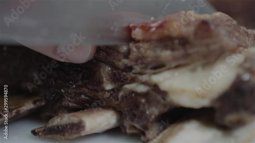 beef tenderloin cut in slices