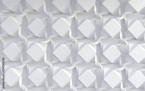 White abstract background.3d illustration.Abstract design Polygonal blank structure.