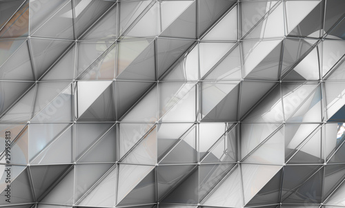 Abstract textured polygonal background.3d rendering.White and grey squared and triangle background geometric design