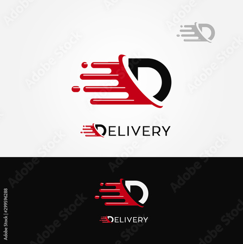Letter d delivery logo vector illustration