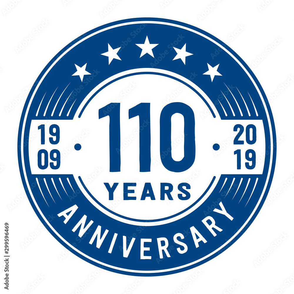 Celebration 110th anniversary logo design template. Vector and illustration.