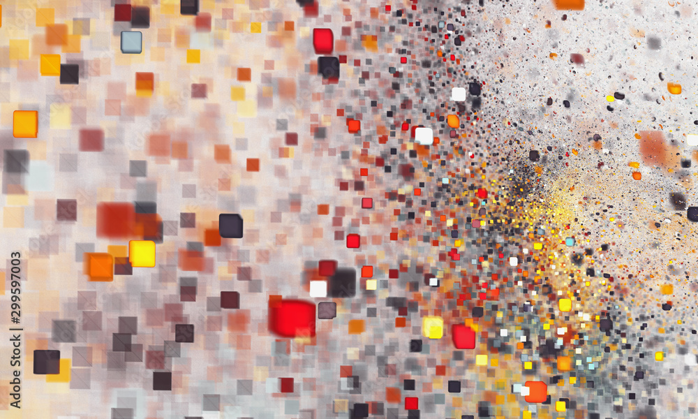 Fototapeta premium Abstract colorful square bokeh. Beautiful background for art projects, business, template, banners