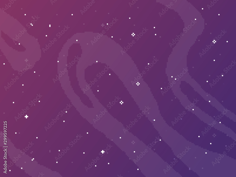 Pixel art game location. Cosmic area. 8 bit. Space background. Pixel art game location. Cosmic area. 8 bit. Space background.