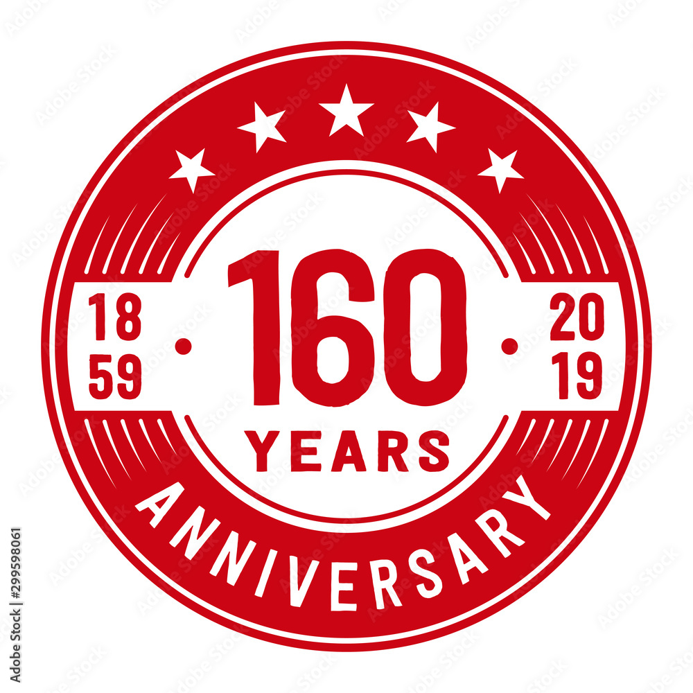 Celebration 160th anniversary logo design template. Vector and illustration.