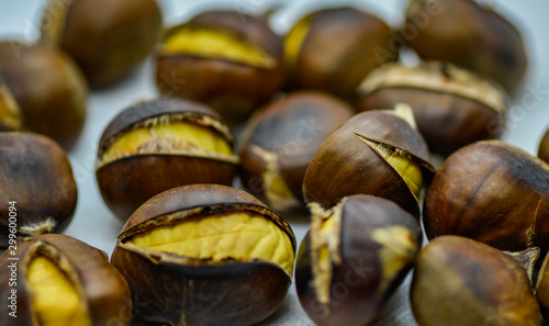 chestnuts on black background