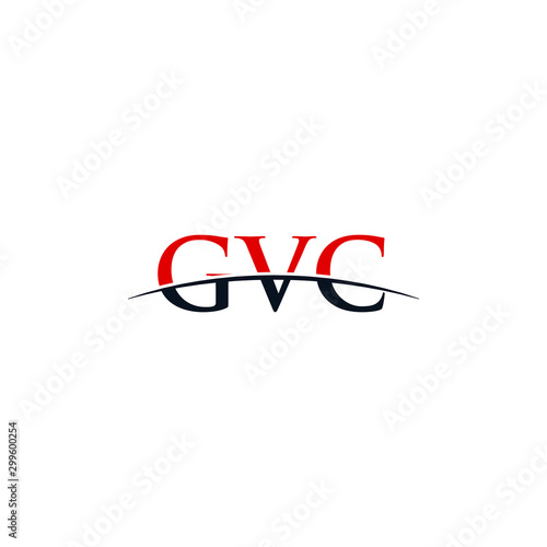 Initial letter GVC, overlapping movement swoosh horizon logo company design inspiration in red and dark blue color vector photo