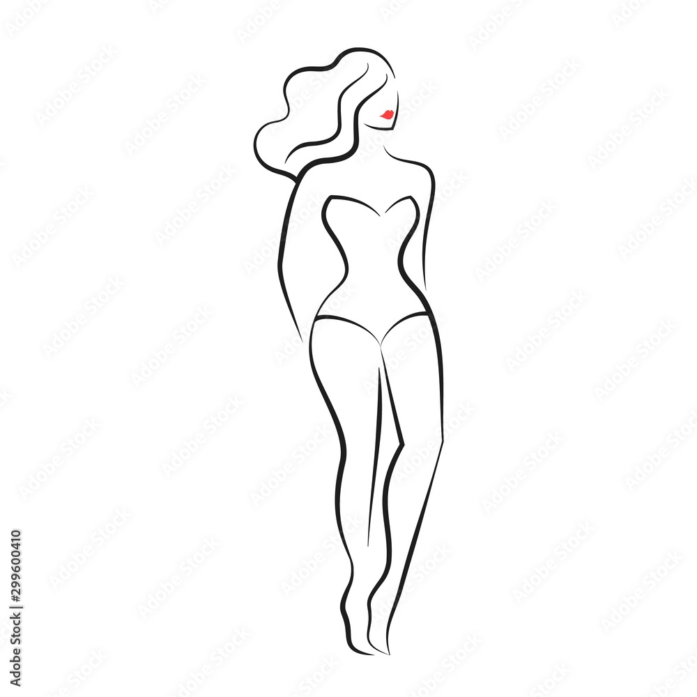 Fototapeta premium Woman in a swimsuit or lingerie