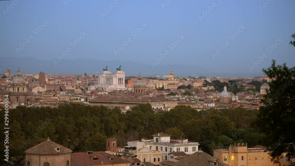 Rome Historic Buildings and the Cityscape. City of Rome Panorama During Sunset. Rome Historic Buildings and the Cityscape. City of Rome Panorama During Sunset.