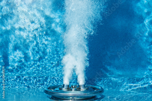 Countercurrent for the pool. Water attraction. Artificial flow. Pump. Hydromassage. Flow. Water resistance.