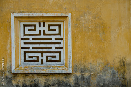 old vietnamese wall with window