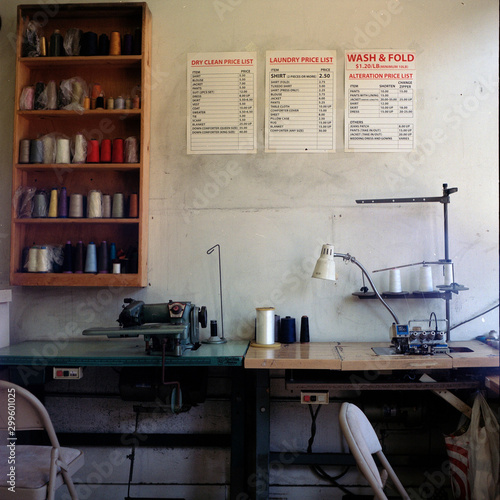 Tailor's workstations and price list in dry cleaning business