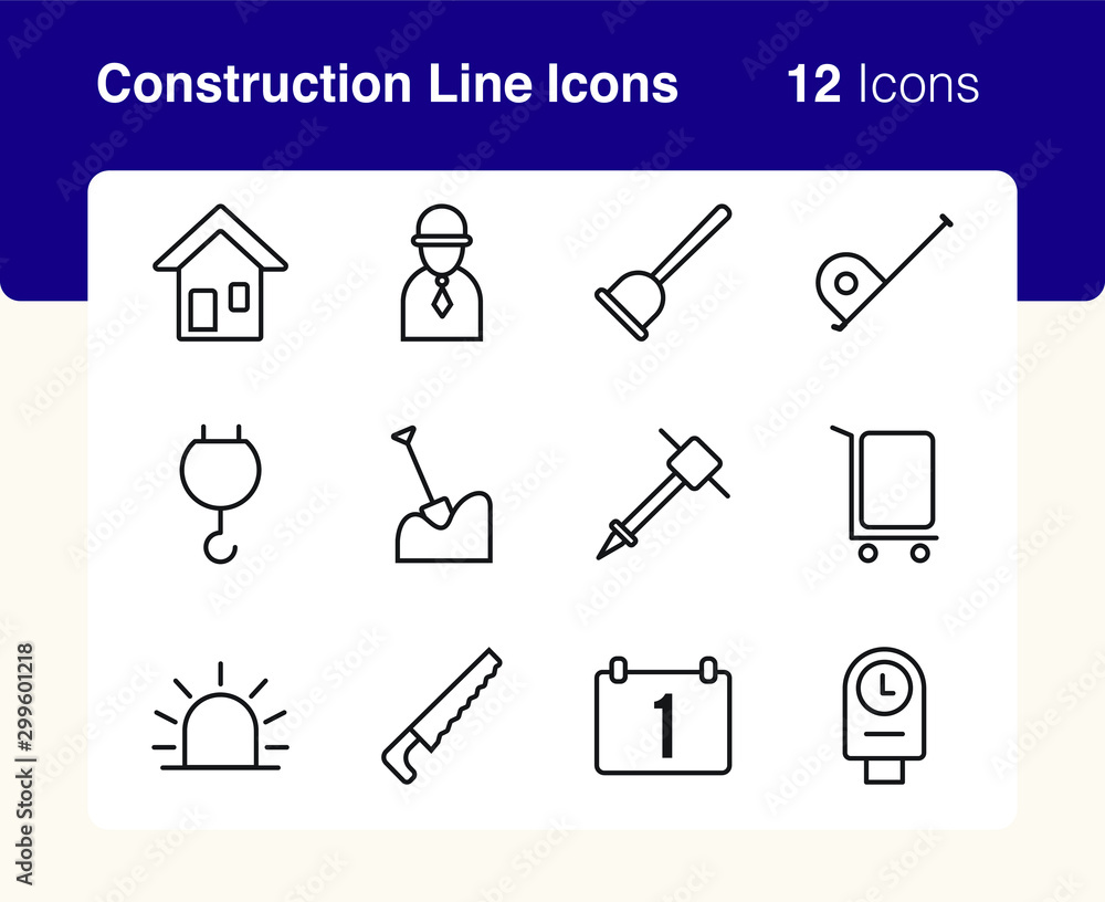 Simple set of vector line icons of construction business. Usable for modern concepts, web, apps and flyer. Simple set of vector line icons of construction business. Usable for modern concepts, web, apps and flyer.