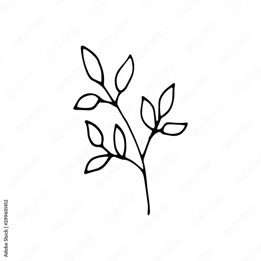 Cute single hand drawn floral elements. Doodle vector illustration for wedding design, logo and greeting card. Cute single hand drawn floral elements. Doodle vector illustration for wedding design, logo and greeting card.