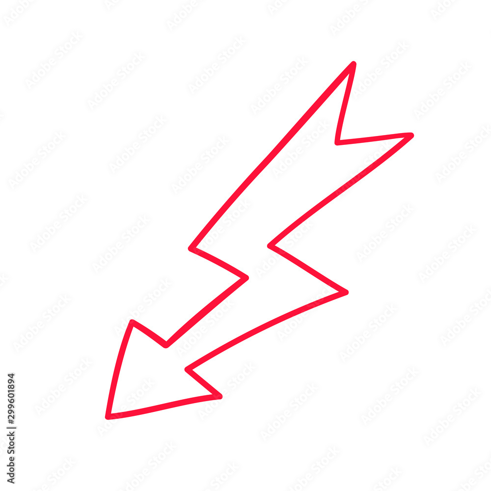 Strzałka na białym tle