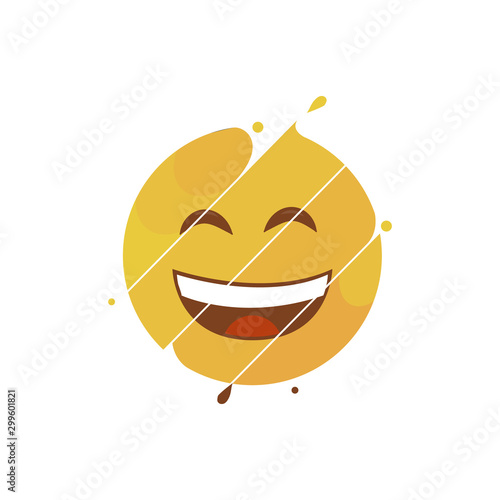 Emoticon smile vector illustration sliced