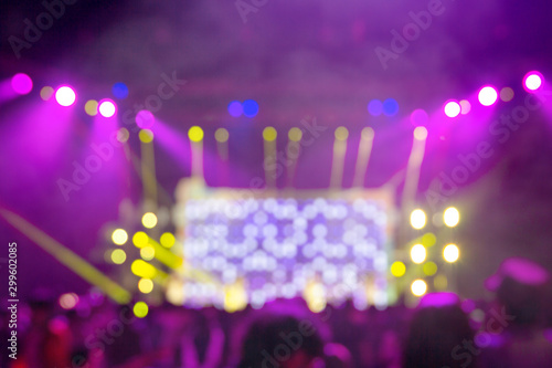 Bright colorful stage lights of blur background  Bokeh concert light