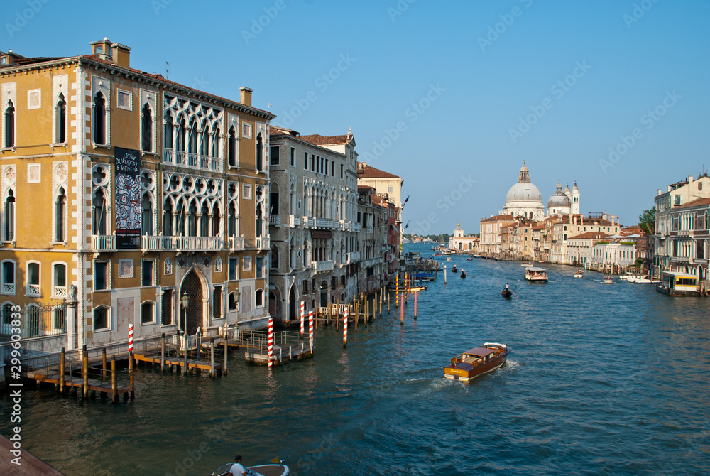 View of Grand Canal in Venice, Italy, from the Academia Bridge