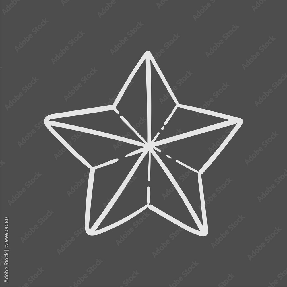 Obraz premium Star doodle, hand drawn sketch illustration