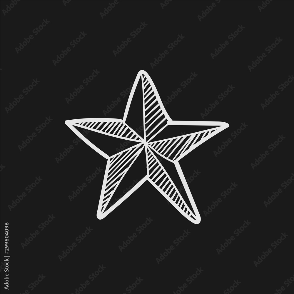 Obraz premium Star doodle, hand drawn sketch illustration