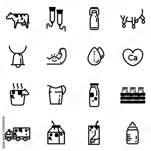 Milk icon set - vector
