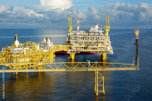 Oil and gas central process platform, petroleum industry upstream.
