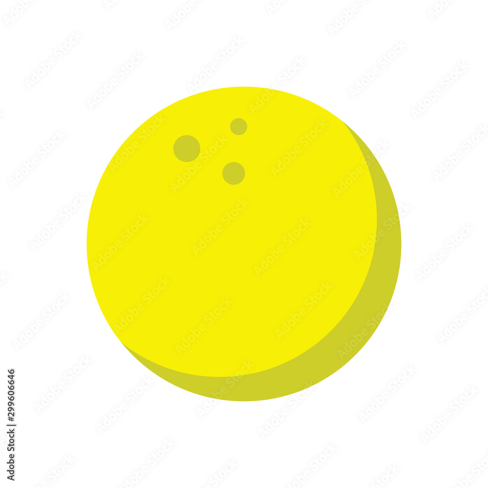 Fototapeta premium Cartoon moon or cheese or bowling ball isolated on white