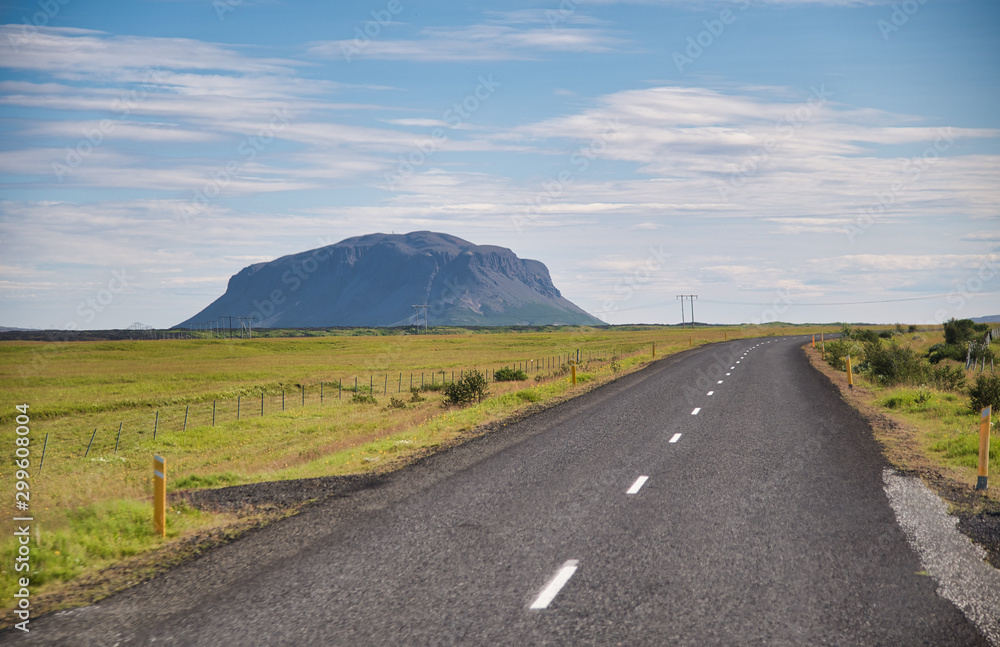 Beautiful landscape of Iceland with road and mountain