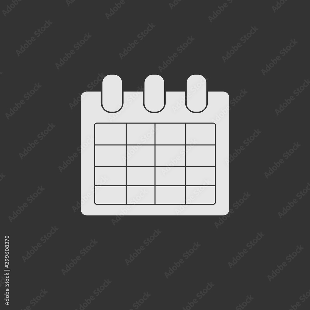 Calendar vector icon in trendy flat style isolated on grey background Calendar vector icon in trendy flat style isolated on grey background
