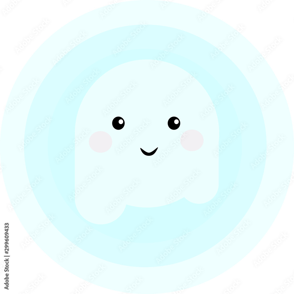 Fototapeta premium ghost on gray background. Illustration in flat style