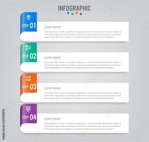 Business infographic labels template with options. Creative template for presentation © Konkapp
