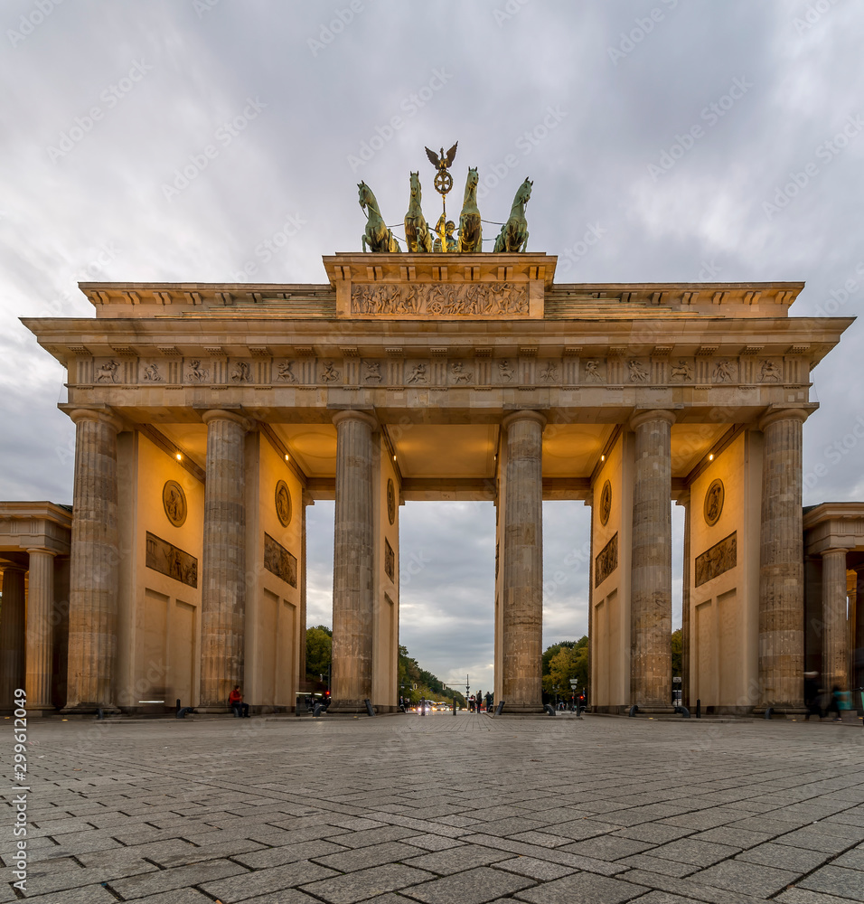 Beautiful view of the Brandenburg Gate, Berlin, Germany, at dusk in a moment of tranquility