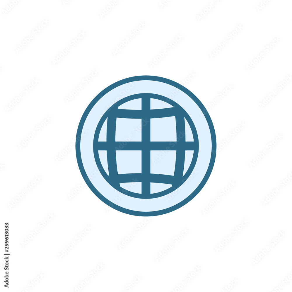 Isolated global sphere icon line vector design Isolated global sphere icon line vector design