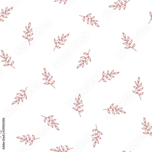 Cute pattern with leaves and dots