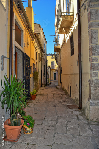 Venosa  Italy  10 27 2019. A narrow street among the old houses of a medieval village