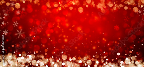 elegant red Christmas background with snowflakes