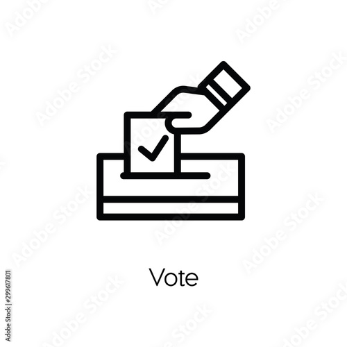 Vote icon vector. Linear style sign for mobile concept and web design. Vote symbol illustration. Pixel vector graphics - Vector.