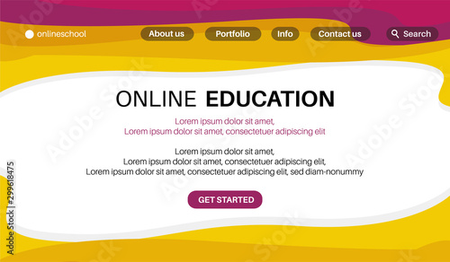 Online education landing page template