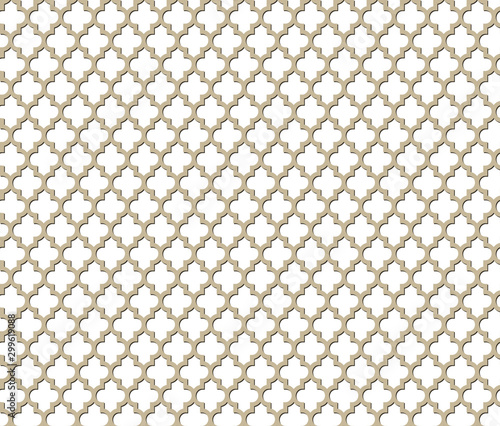 Islamic eastern decoration seamless pattern beige. Vector background texture