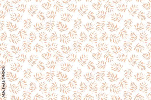 Pattern leaves seamless. Beige palm leaves deisgn texture background. Vector