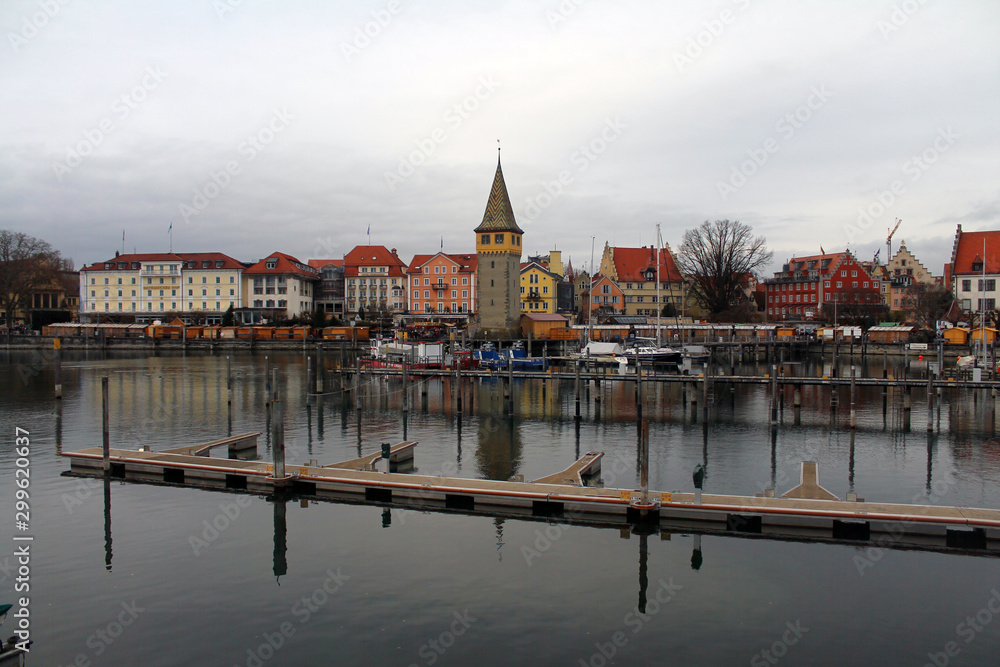 Obraz premium Lindau village on a winter day
