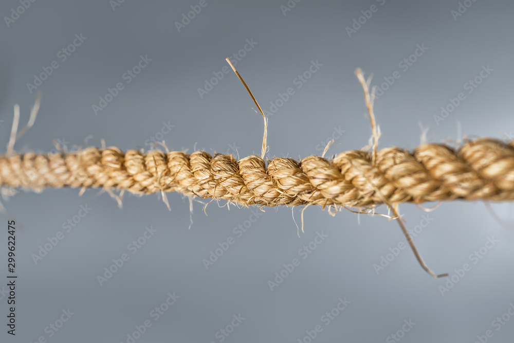 Rough strong rope on gray background Stock Photo