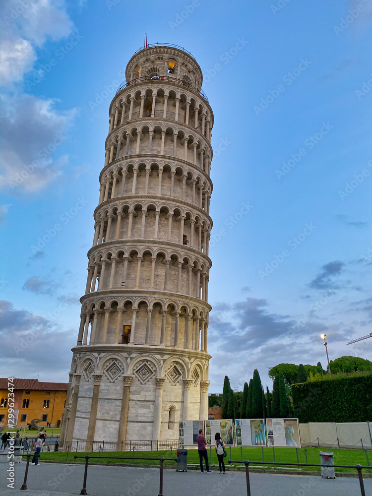 Tower of Pisa at sunset, Field of Miracles, Tuscany, Italy