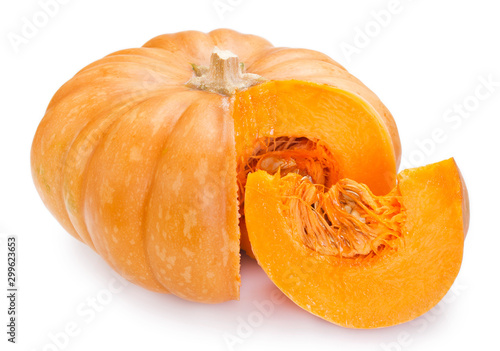 Fresh pumpkin on white background photo