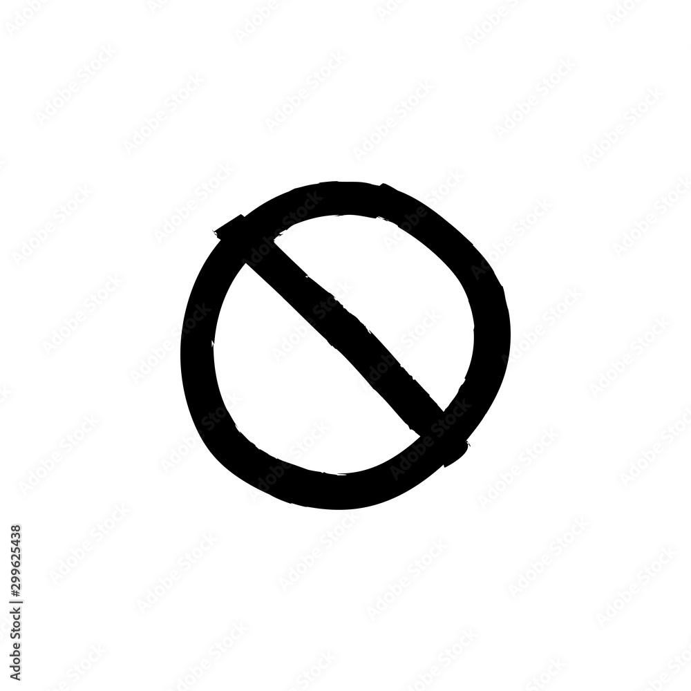 Prohibited doodle icon. Prohibition hand drawn sign. Prohibited doodle icon. Prohibition hand drawn sign.
