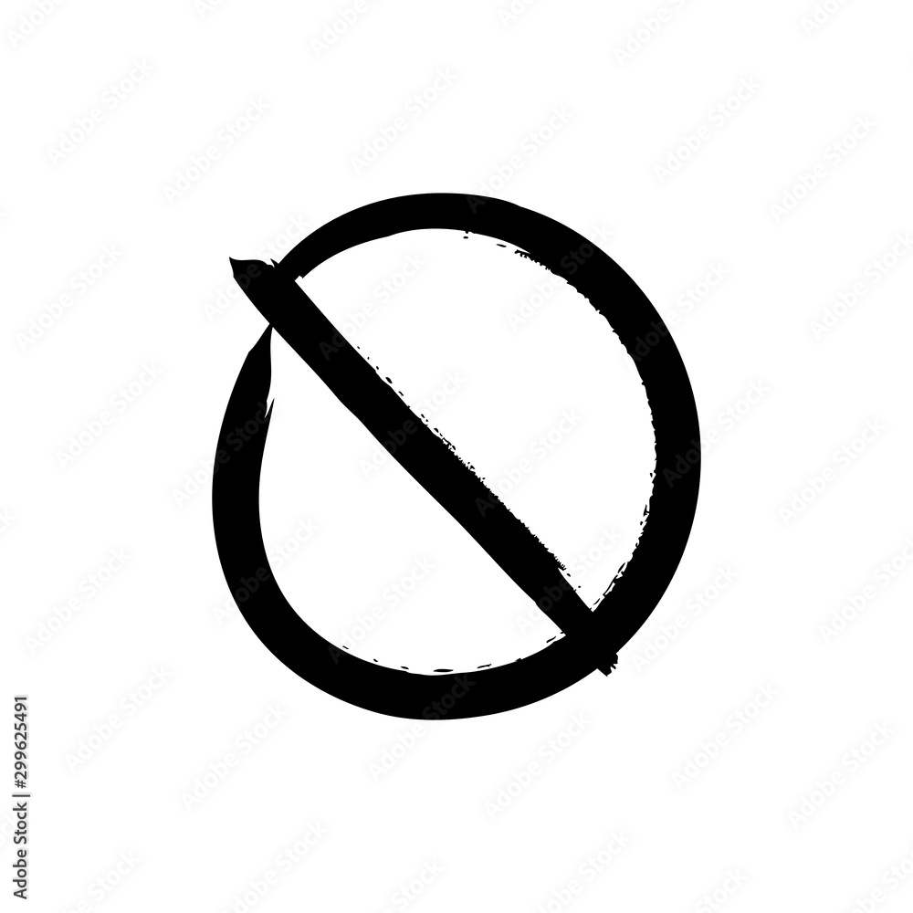 Prohibited doodle icon. Prohibition hand drawn sign. Prohibited doodle icon. Prohibition hand drawn sign.